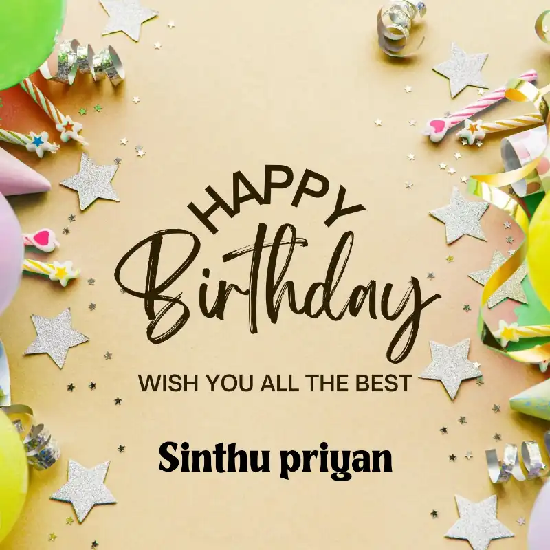Happy Birthday Sinthu priyan Best Greetings Card